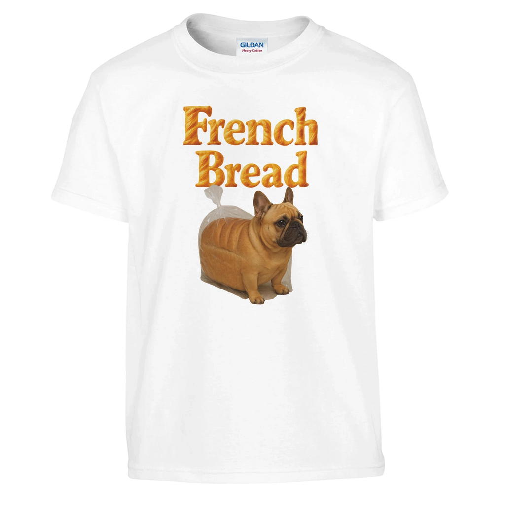 Kids Funny French Bread Bulldog T-Shirt