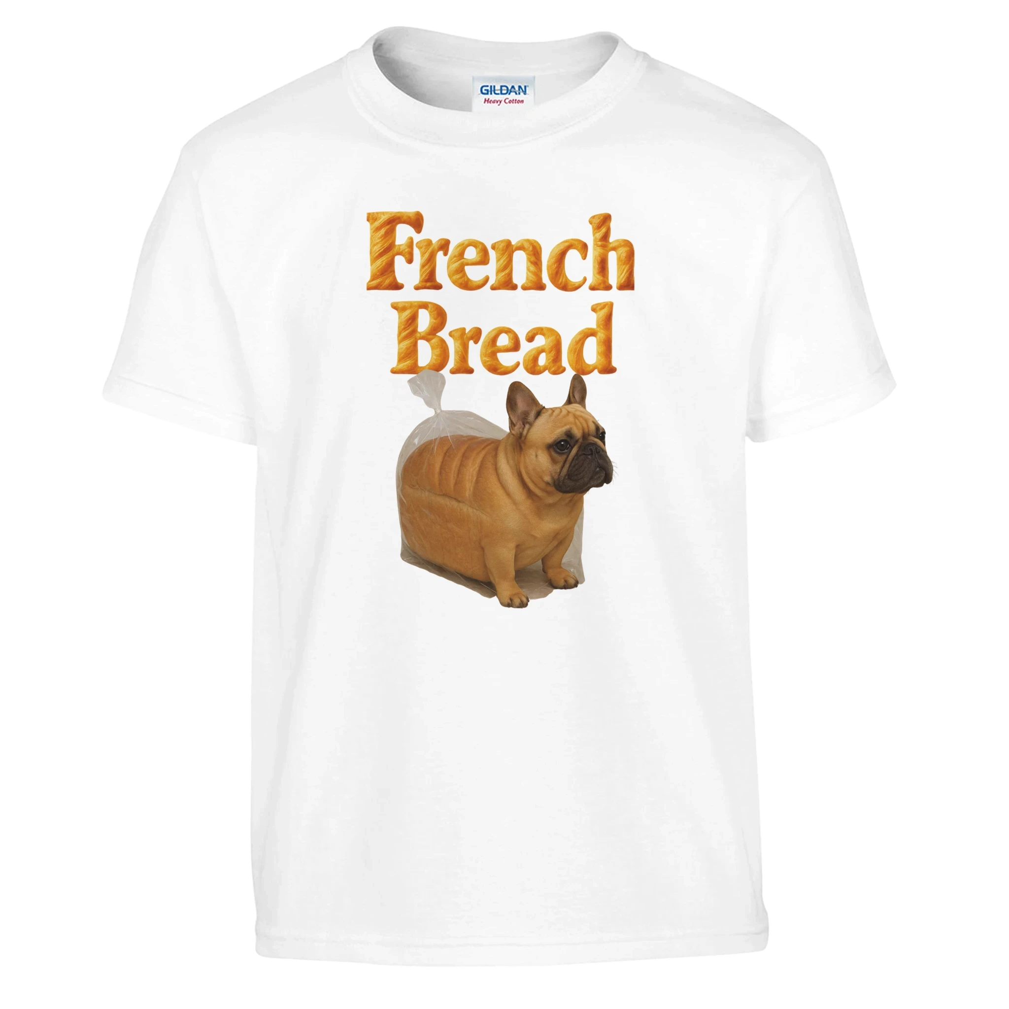 Kids Funny French Bread Bulldog T-Shirt