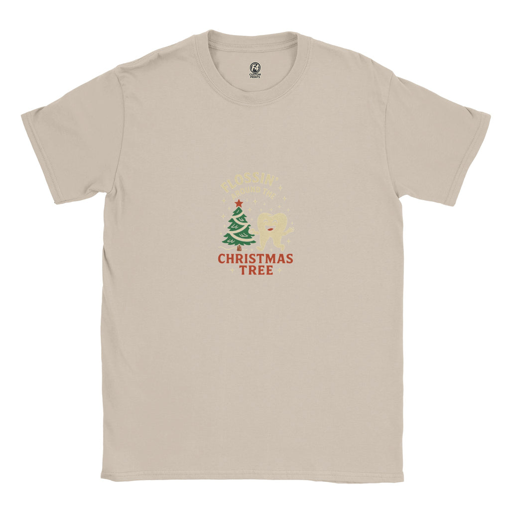 Flossin’ Around the Christmas Tree Tee – Funny Christmas Dental Shirt - F4 Custom Prints