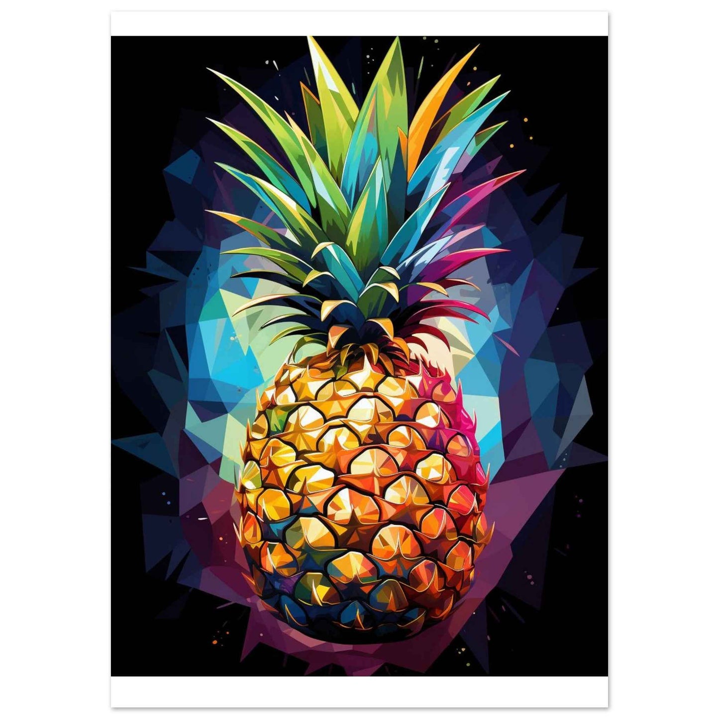 Neon Pineapple Poster – Vibrant Abstract Wall Art (Multiple Sizes Available)