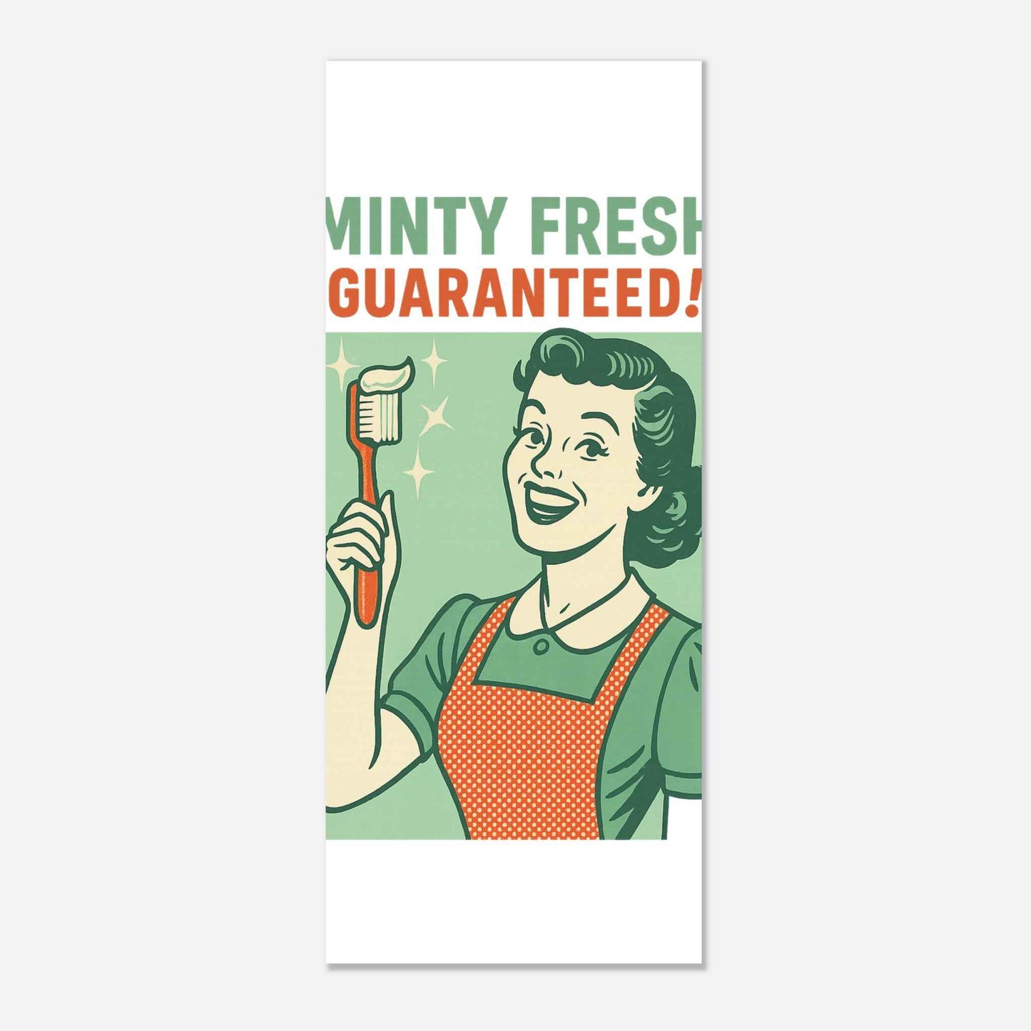 Vintage Dental Art Poster – “Minty Fresh Guaranteed” Retro Style - F4 Custom Prints