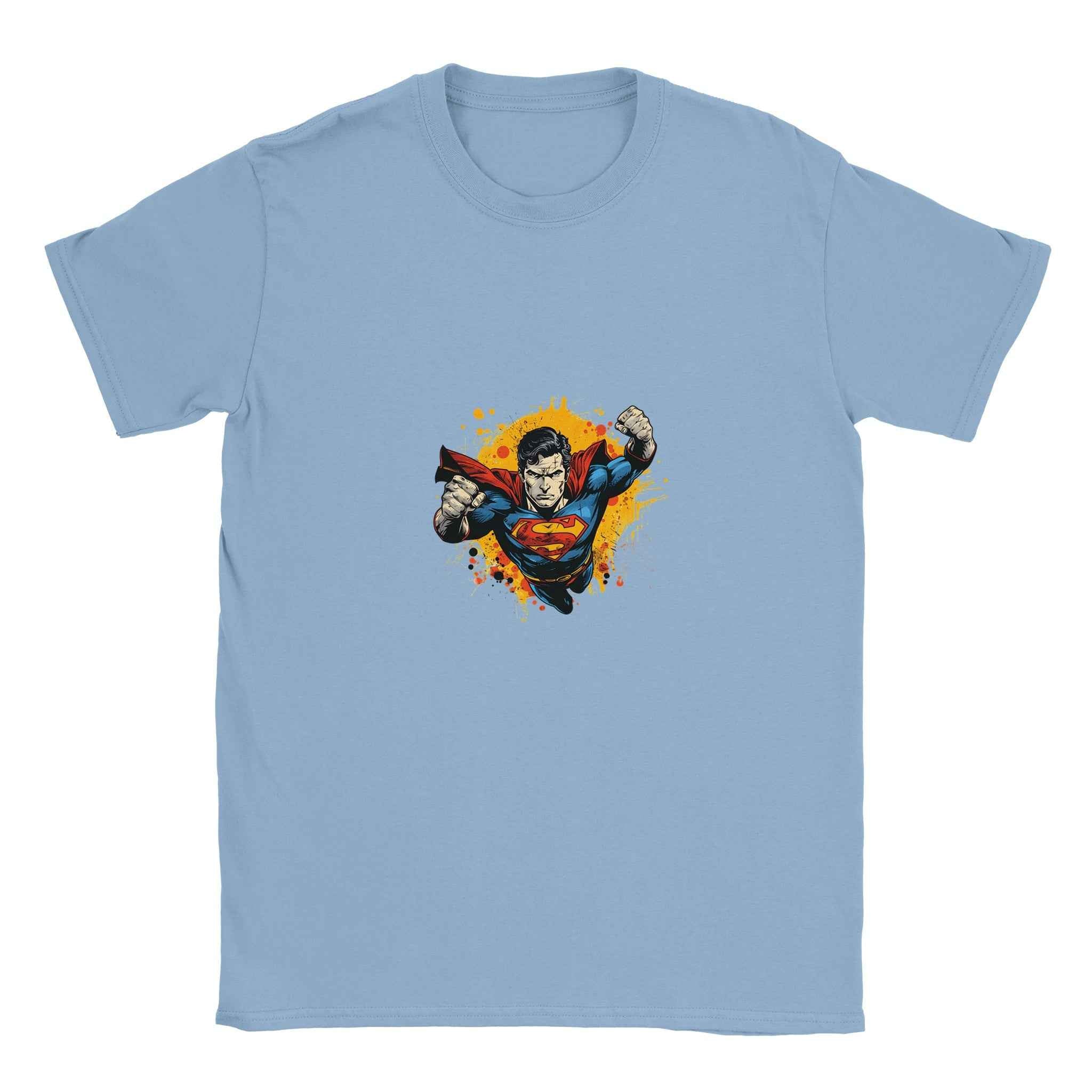 Superman Action Stance T-Shirt – Heroic Comic-Inspired Graphic Tee in Multiple Colors