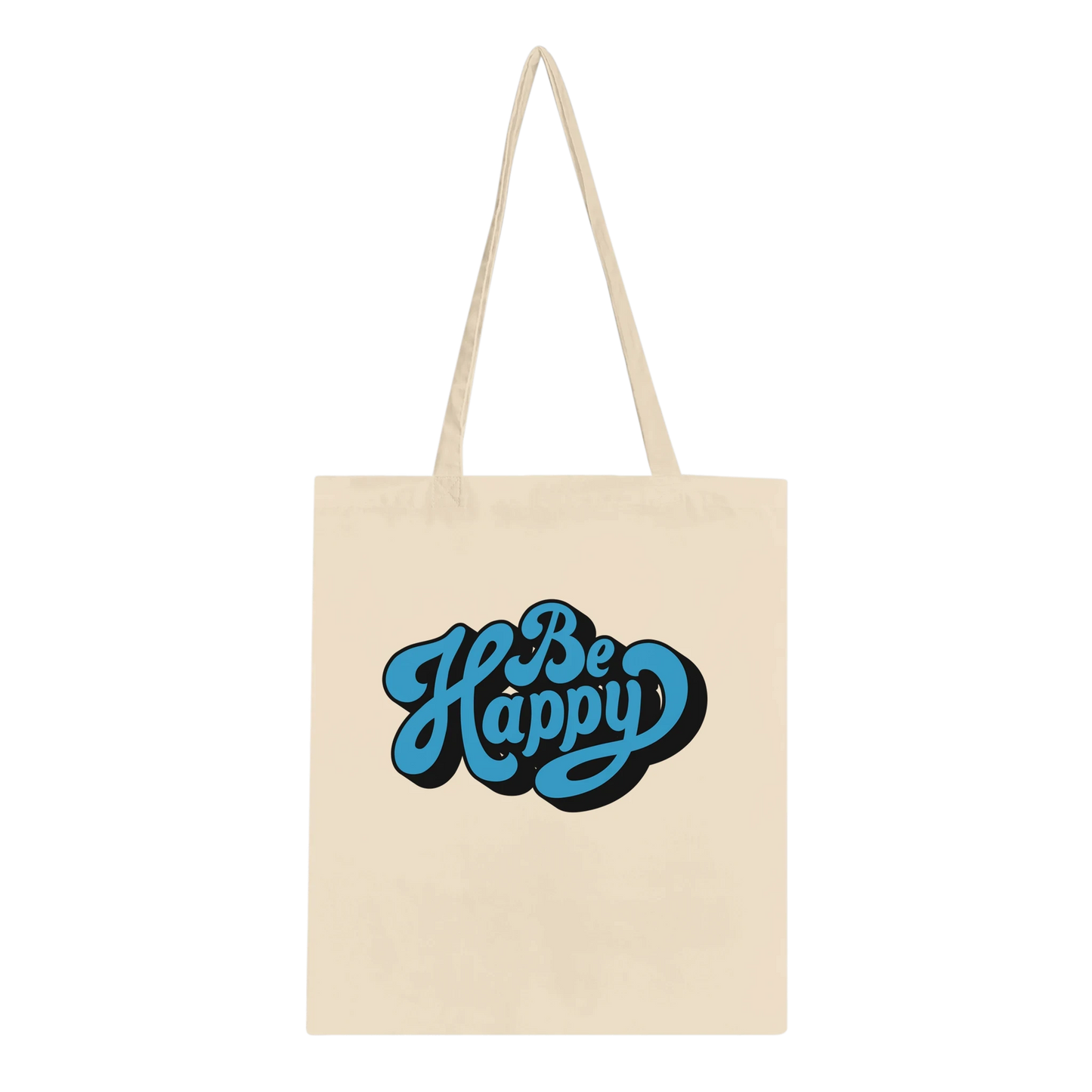 Be Happy Script Tote Bag