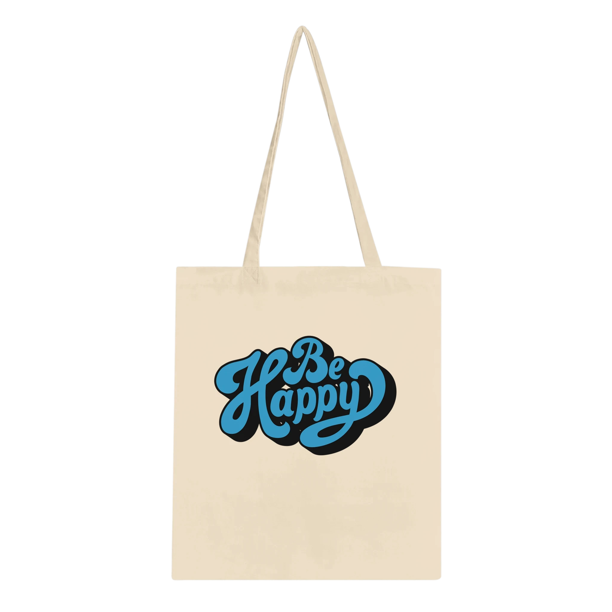 Be Happy Script Tote Bag