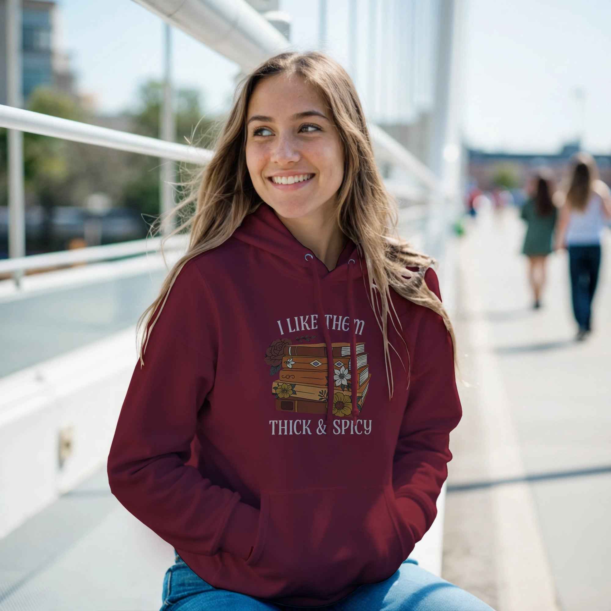I Like Them Thick & Spicy Hoodie | Funny Book Lover Hoodie | Cozy Spicy Romance Reader Sweatshirt