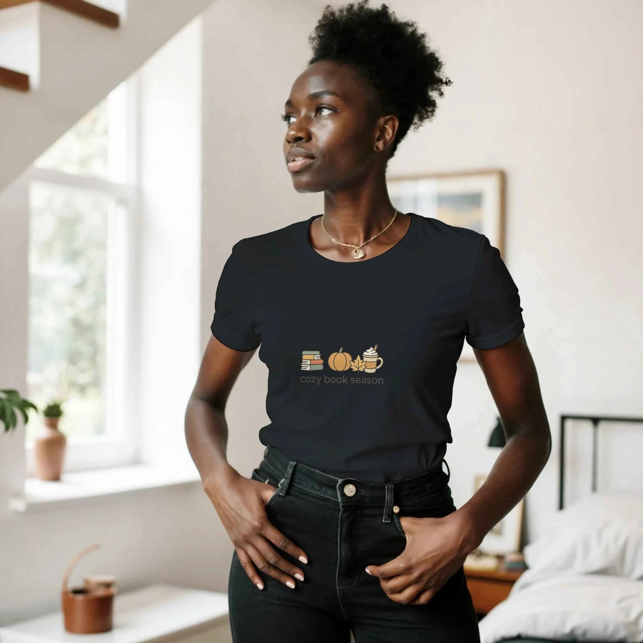 Cozy Book Season Fall Reading T-Shirt