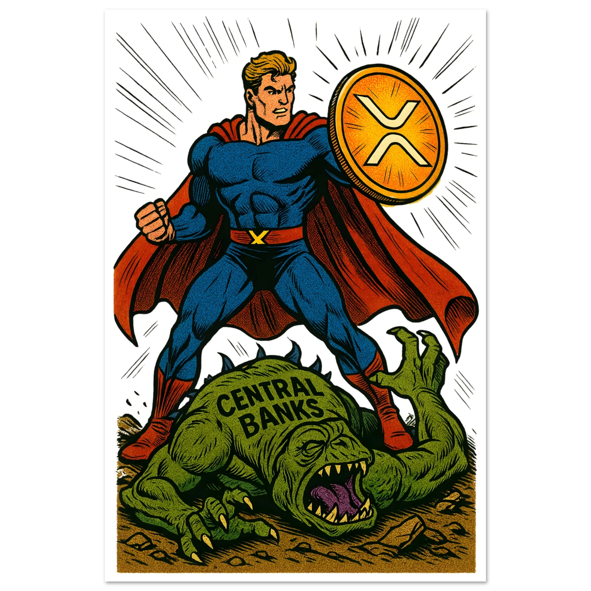 Crypto Hero XRP Fine Art Poster