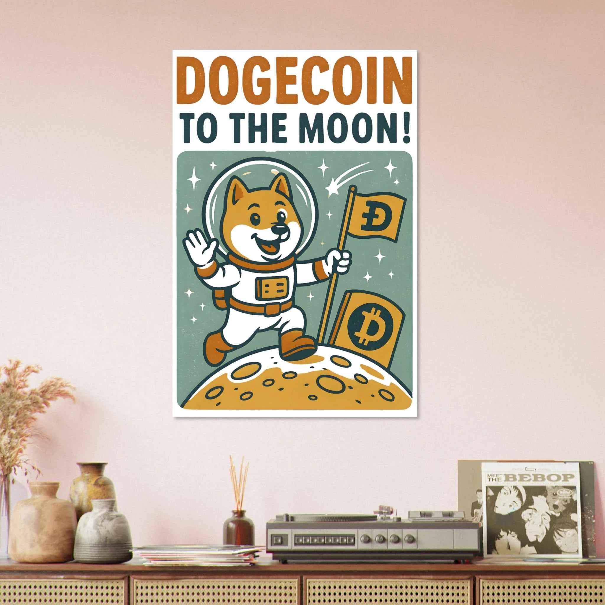 Retro Dogecoin Fine Art Poster
