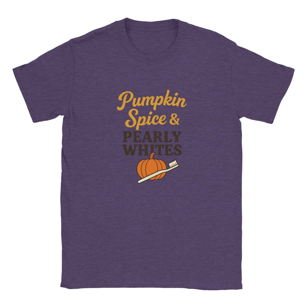 Pumpkin Spice Pearly Whites T-Shirt – Pumpkin Spice Dental T-Shirt - F4 Custom Prints