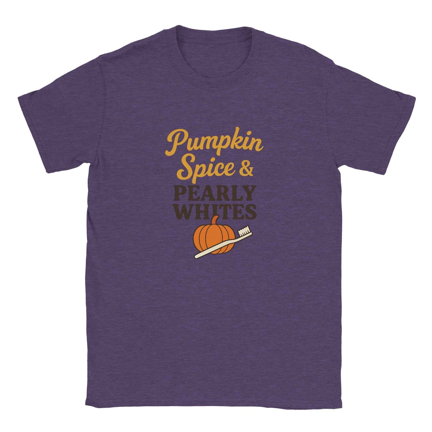 Pumpkin Spice Pearly Whites T-Shirt – Pumpkin Spice Dental T-Shirt - F4 Custom Prints