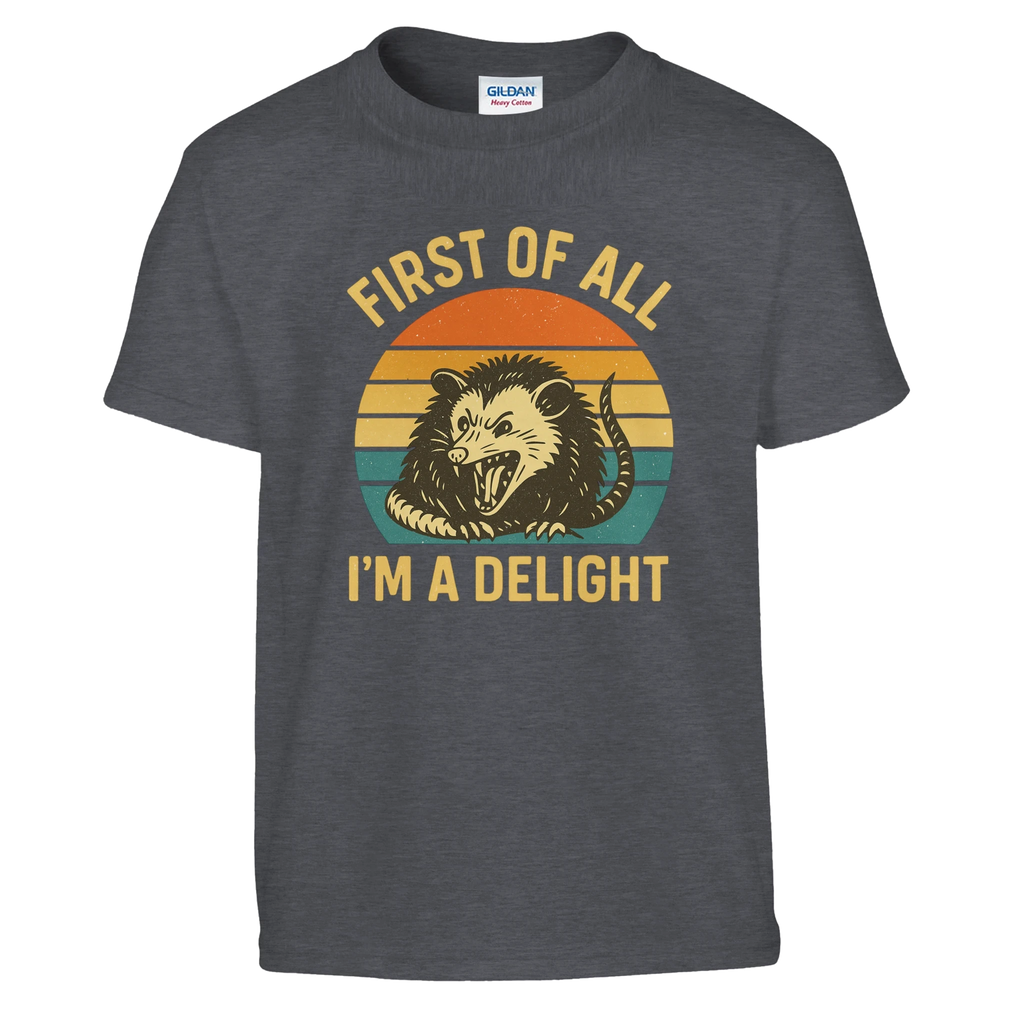 Kids First of All I’m a Delight Possum T-Shirt