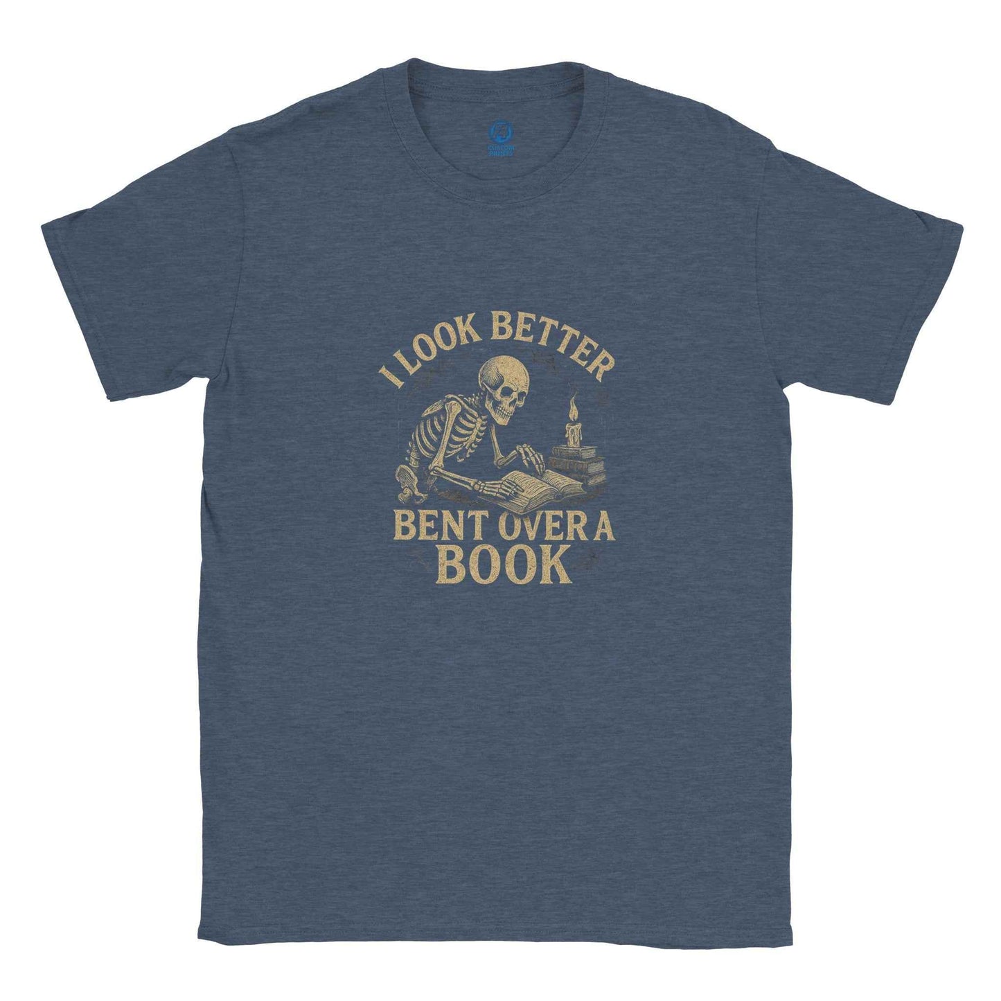 "I Look Better Bent Over a Book" Bookish T-Shirt – Spooky & Snarky Reader Design in Multiple Colors