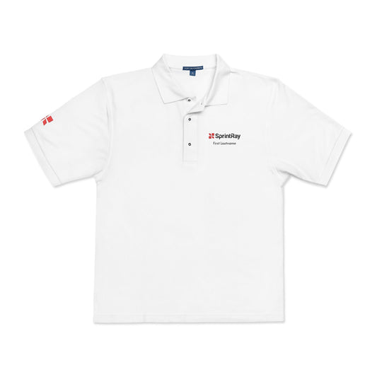 White Embroidered SprintRay Polo Shirt - ADD YOUR NAME!