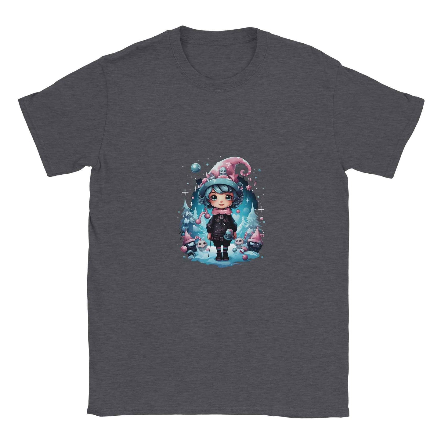 Winter Whimsy Elf Girl Christmas Shirt – Festive Holiday Graphic Tee with Cute Chibi Elves