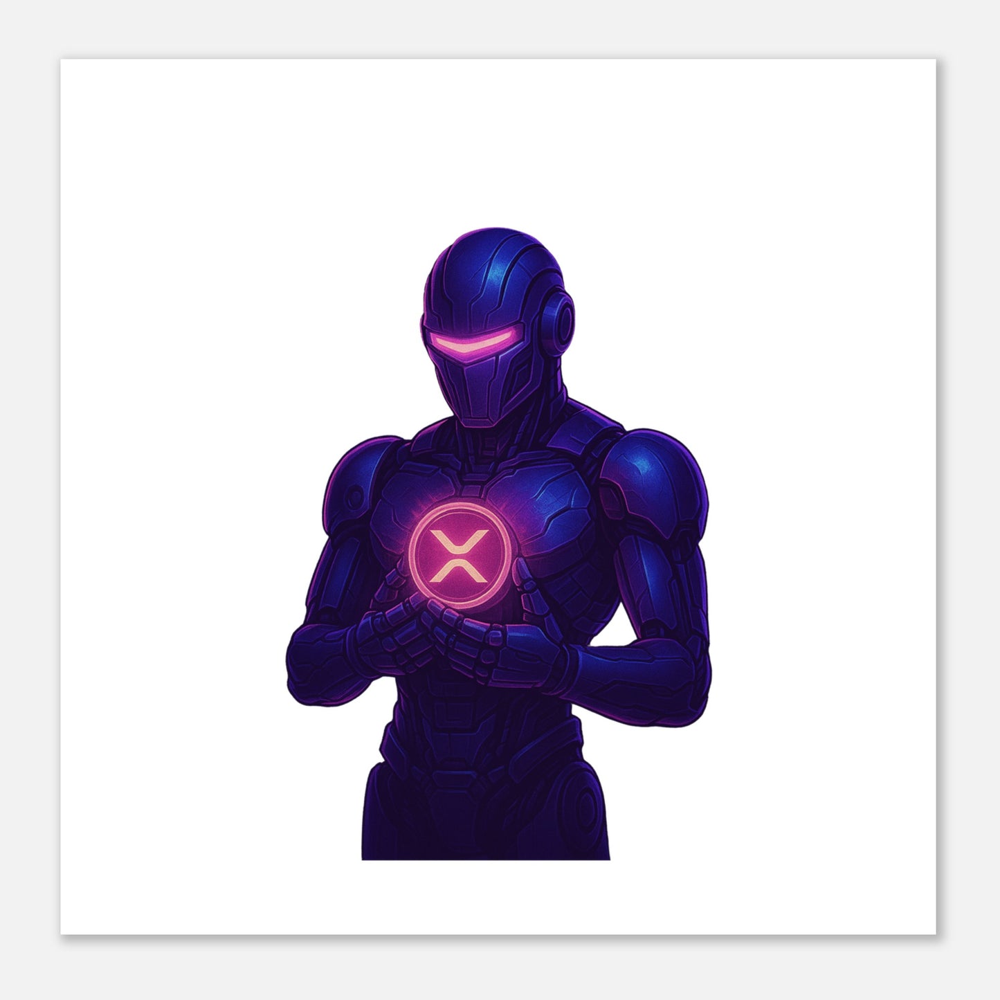 Crypto Ripple Robot Poster – XRP Guardian Futuristic Wall Art - F4 Custom Prints