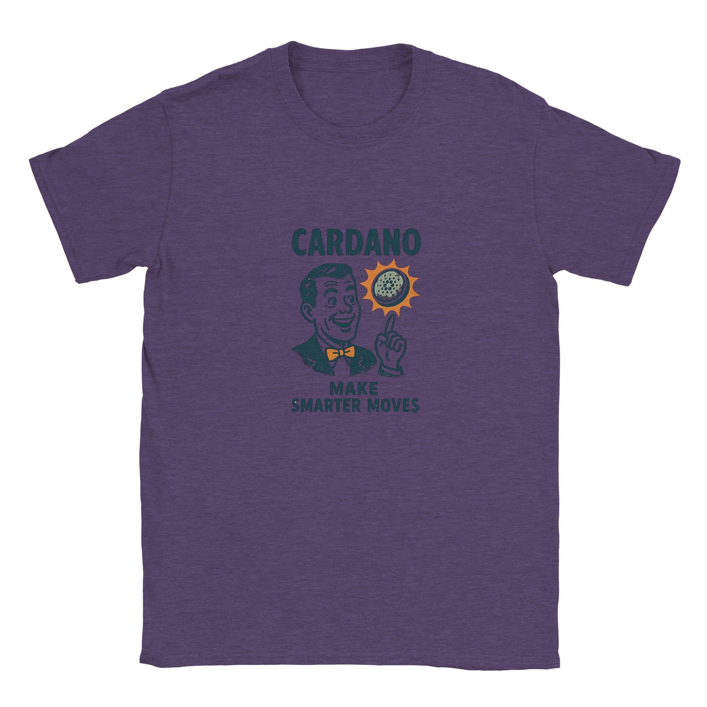 Vintage Cardano Crypto T-Shirt – Make Smarter Moves Design - F4 Custom Prints
