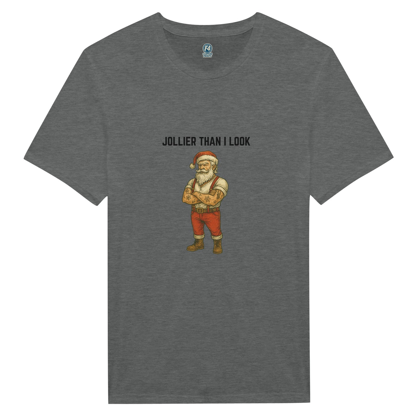 Tattooed Santa T-Shirt – Edgy Holiday Graphic Tee - F4 Custom Prints