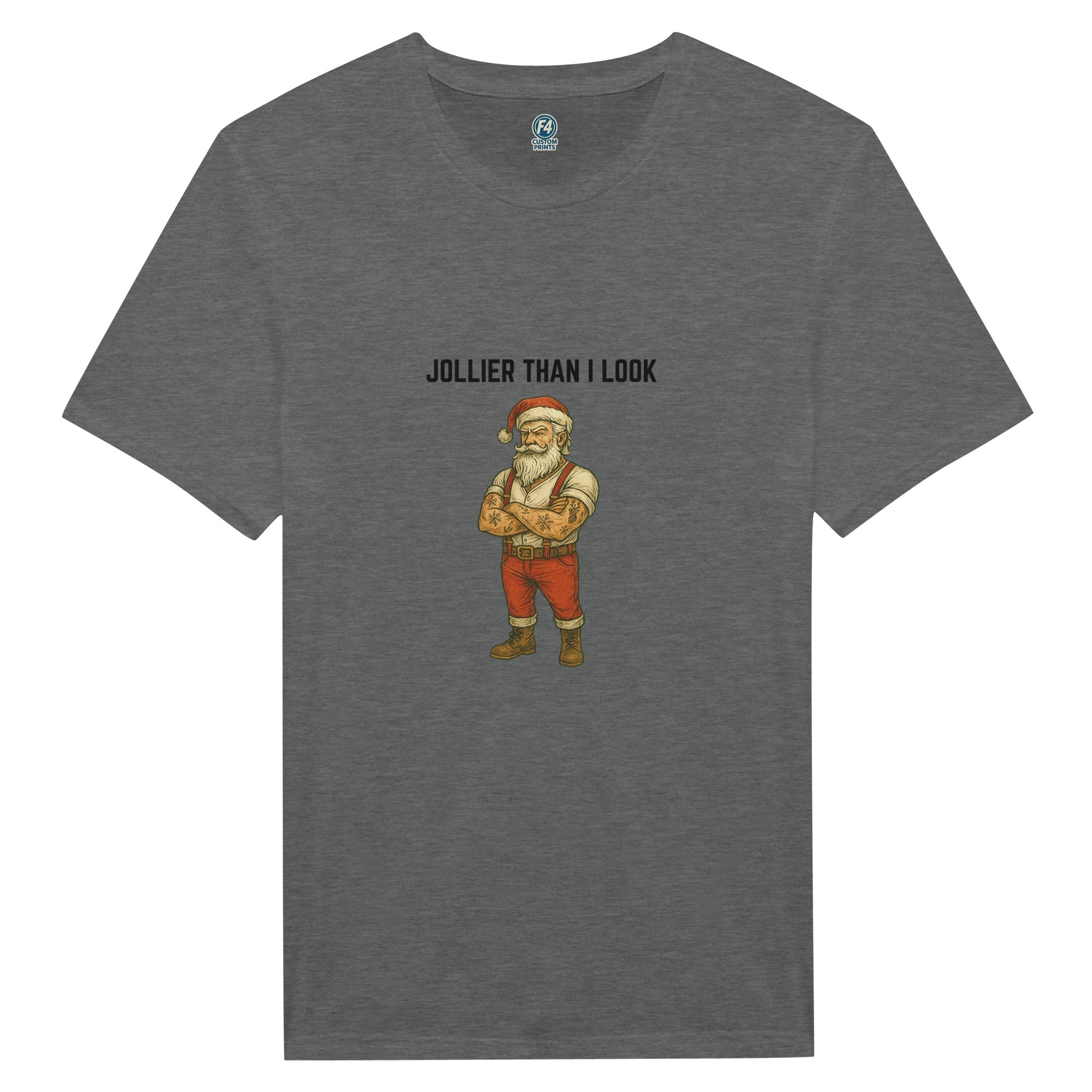 Tattooed Santa T-Shirt – Edgy Holiday Graphic Tee - F4 Custom Prints