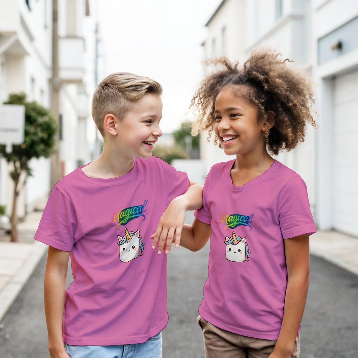 Magical Unicorn Rainbow Design T-Shirt – Sibling Rivalryz Sister Made Graphic Tee - F4 Custom Prints