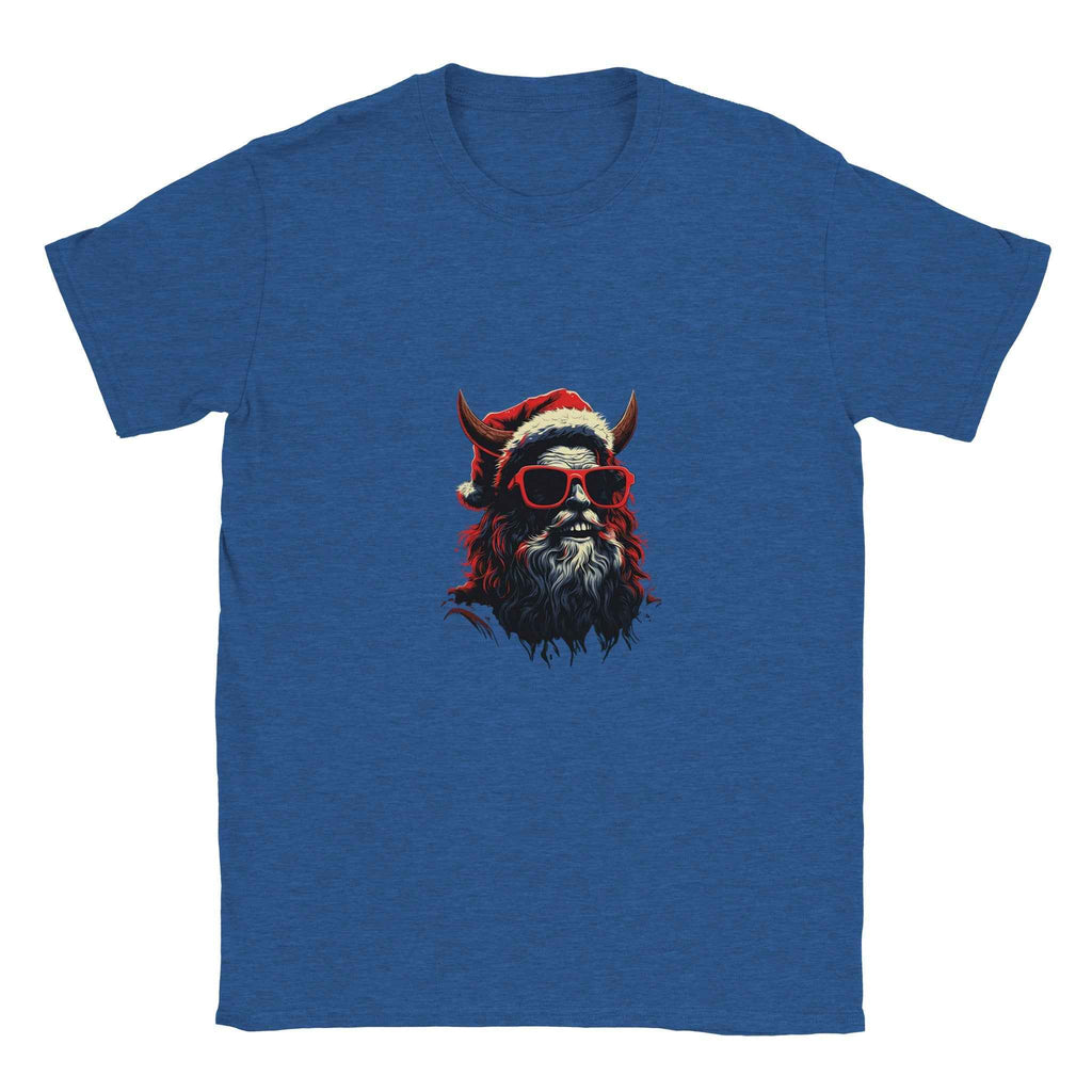 Bad Santa Rocker Tee – Edgy Horned Krampus Christmas Graphic Tee