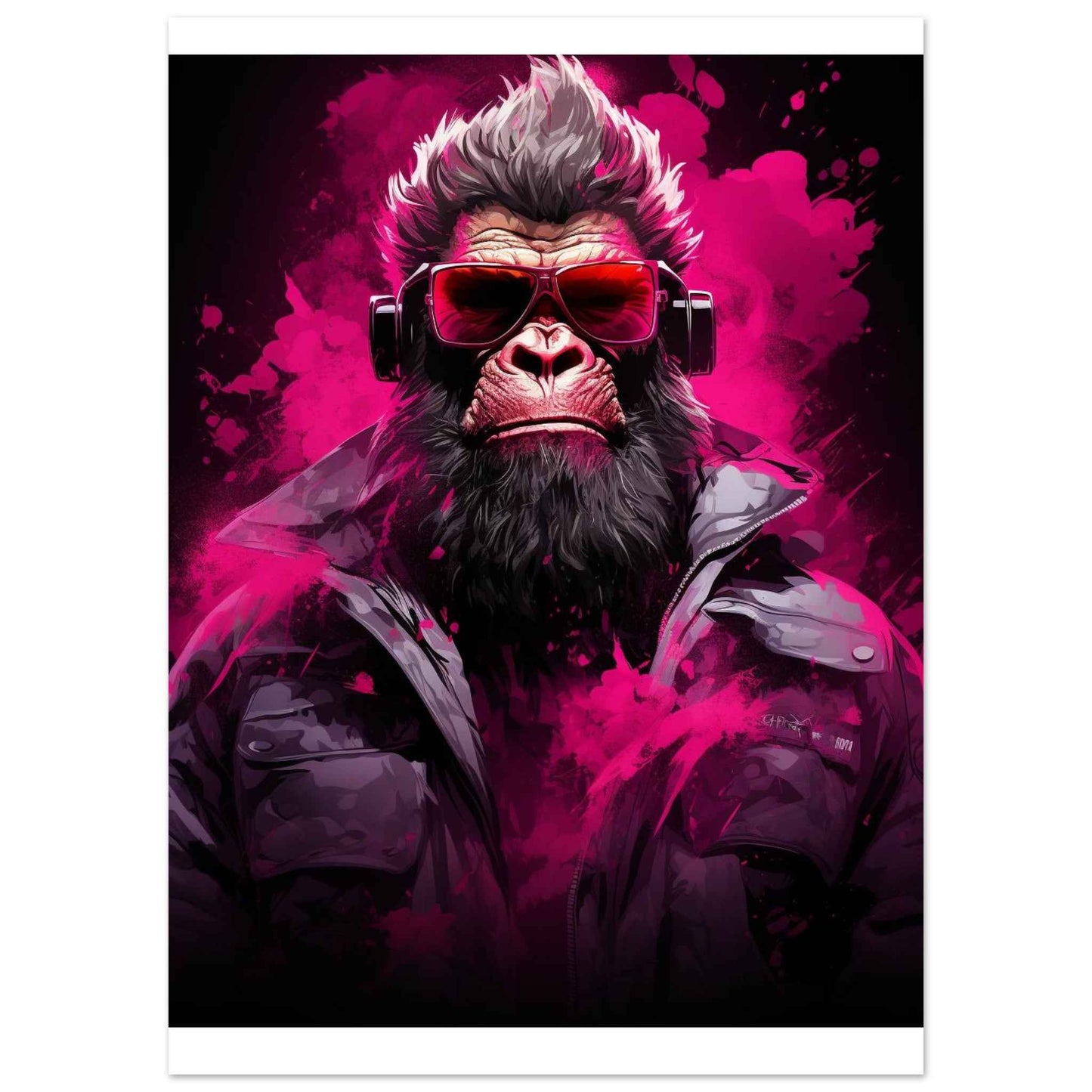 "Neon Gorilla Groove" Poster – Bold, Street-Art Inspired Wall Art (Multiple Sizes Available)