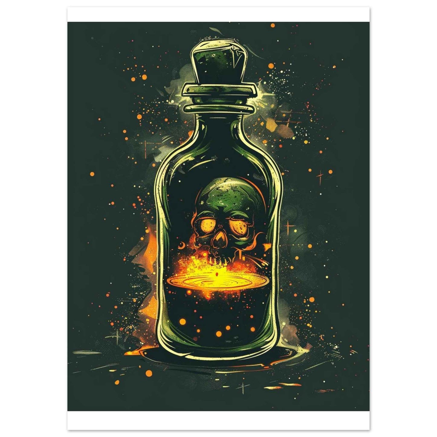 "Skull Elixir" Poster – Mystical Dark Fantasy Wall Art (Multiple Sizes Available)