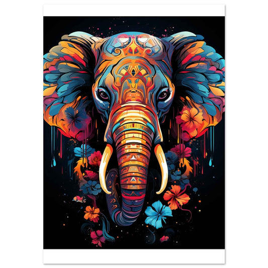 Chromatic Elephant Poster – Vibrant Mandala-Inspired Wall Art (Multiple Sizes Available)