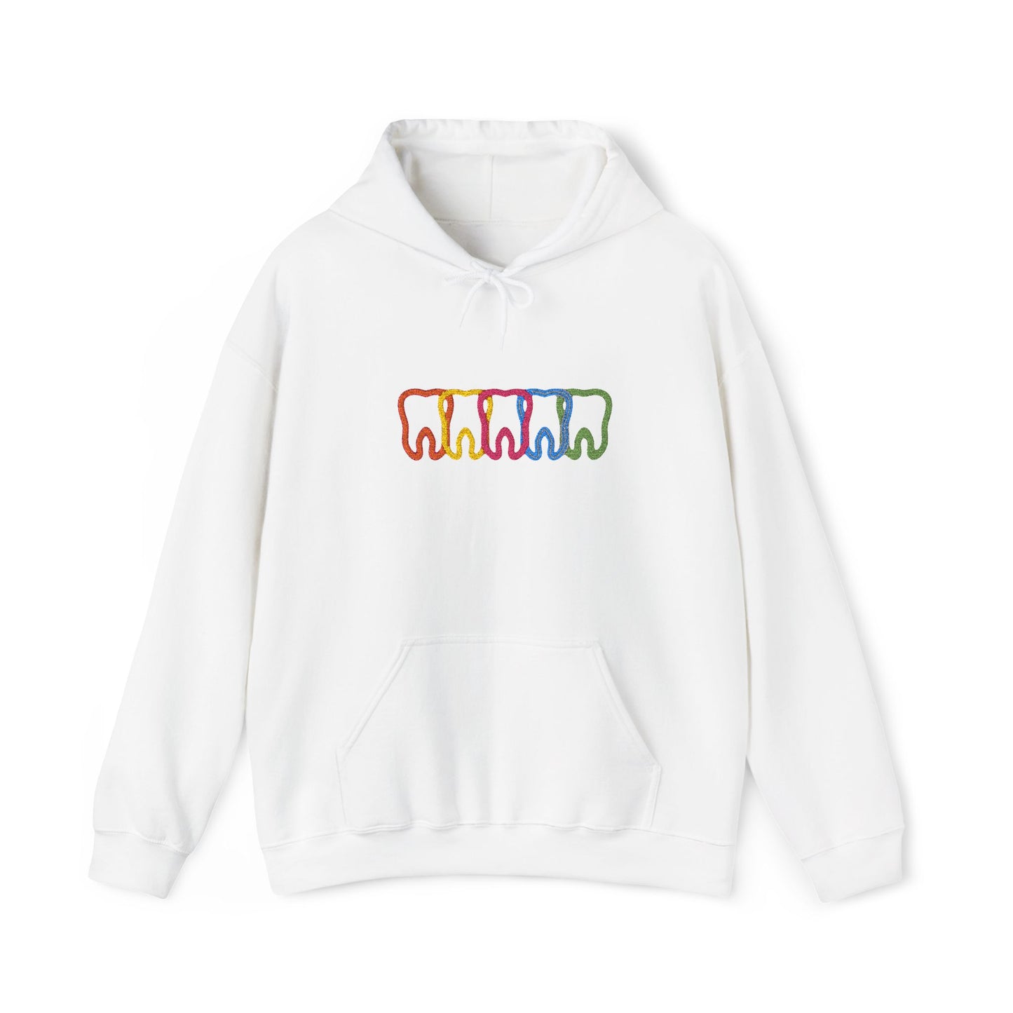 Embroidered Dental Neon Teeth Hoodie