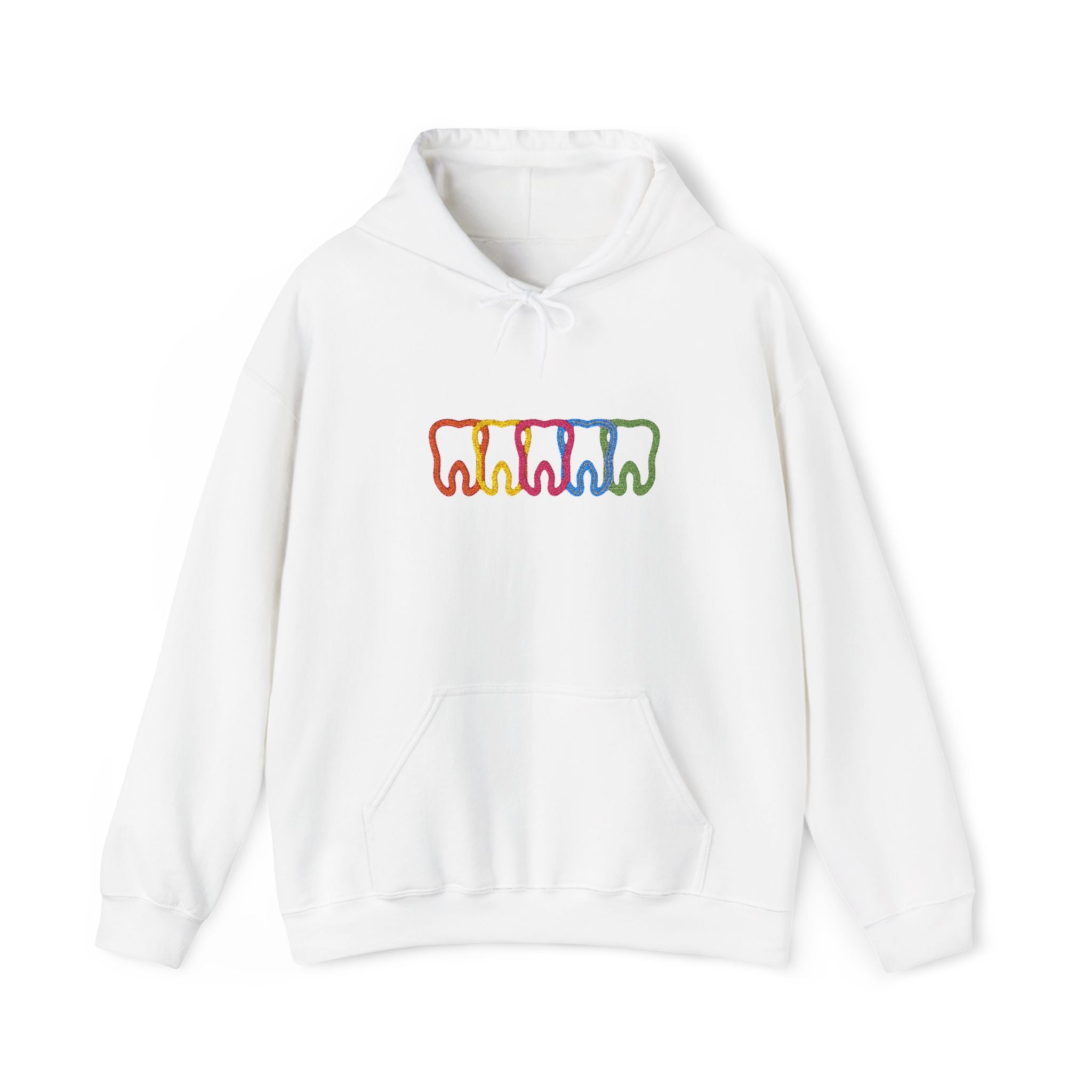Embroidered Dental Neon Teeth Hoodie