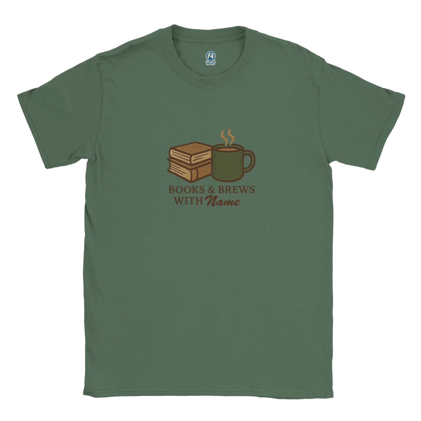 Books and Brews Personalized Bookish Shirt – Cozy Reading Coffee Tee - F4 Custom Prints
