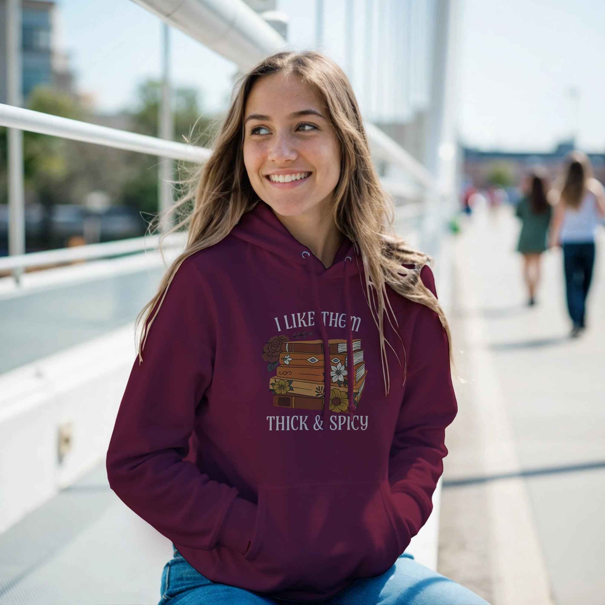 I Like Them Thick & Spicy Hoodie | Funny Book Lover Hoodie | Cozy Spicy Romance Reader Sweatshirt