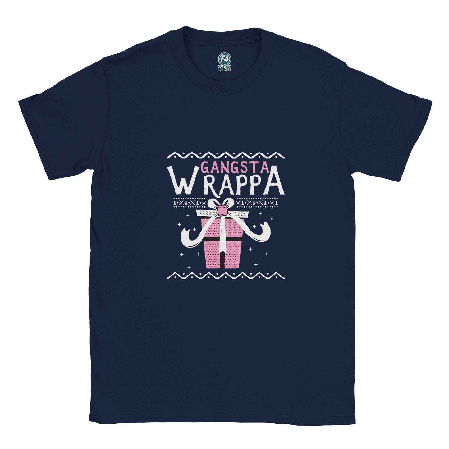 Gangsta Wrappa Christmas Tee – Humorous Holiday Graphic Shirt in a Range of Colors
