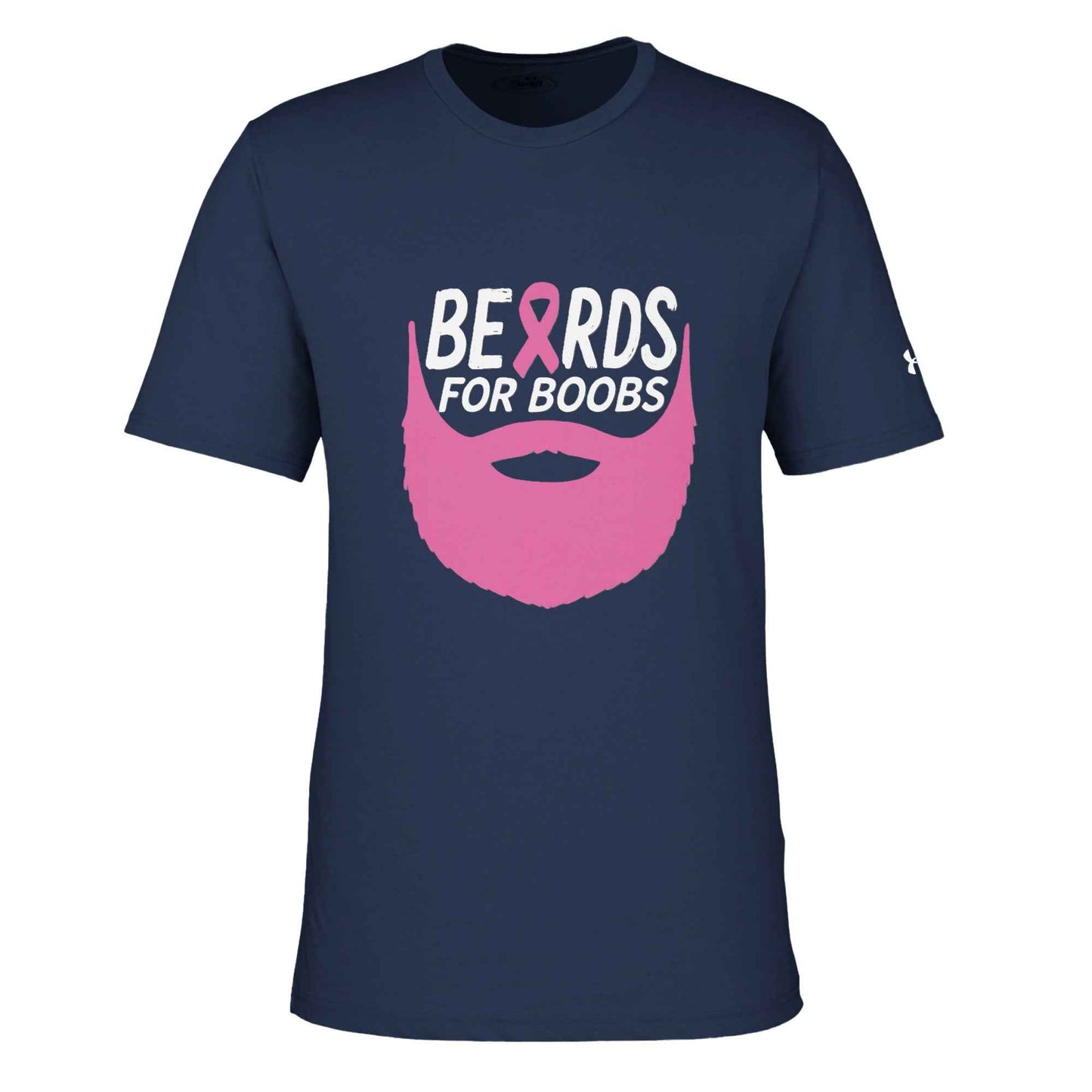 Beards For Boobs Awareness T-Shirt – Pink Ribbon Breast Cancer Support Tee - F4 Custom Prints