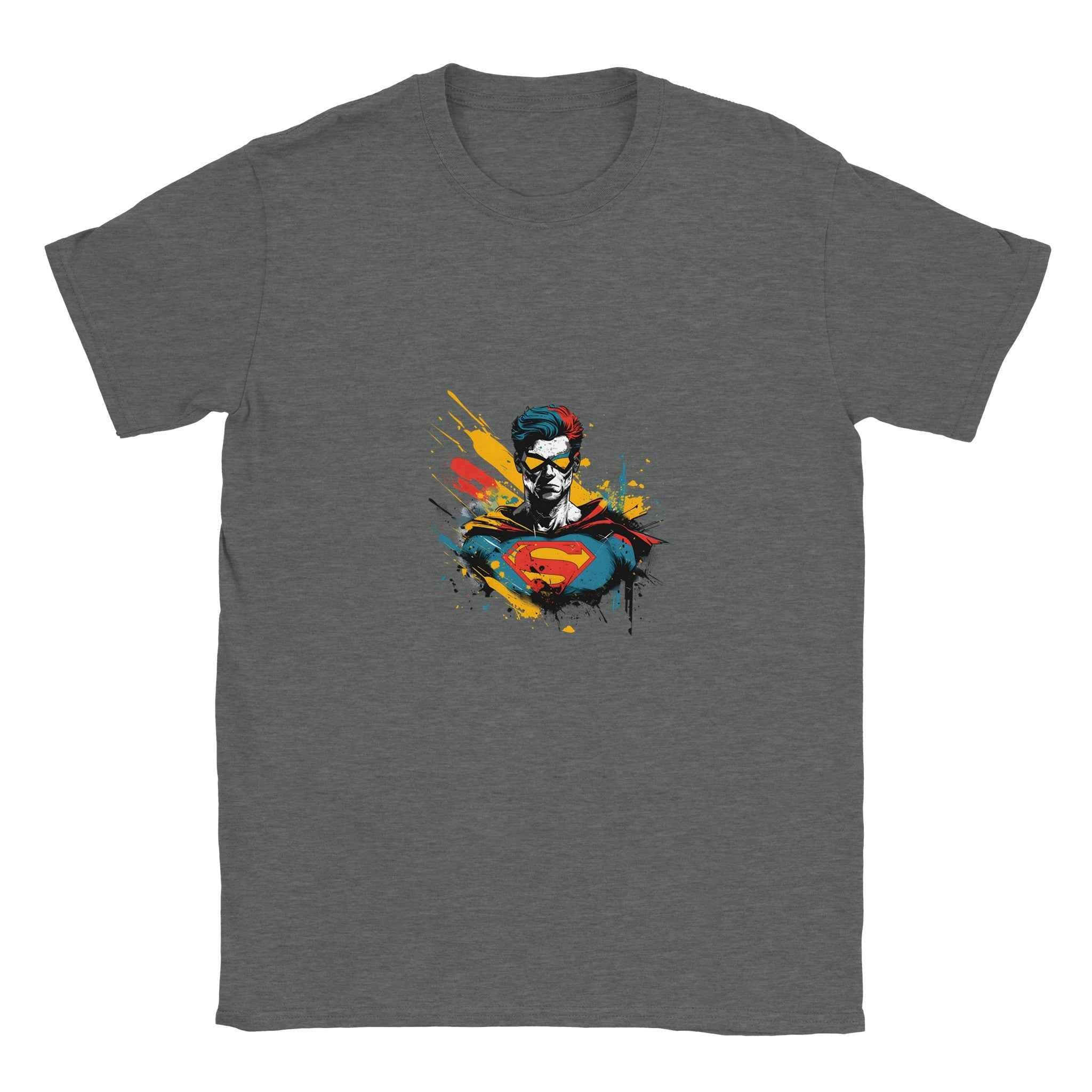 Superman Pop Art Splash T-Shirt – Heroic Comic-Inspired Graphic Tee in Multiple Colors & Sizes