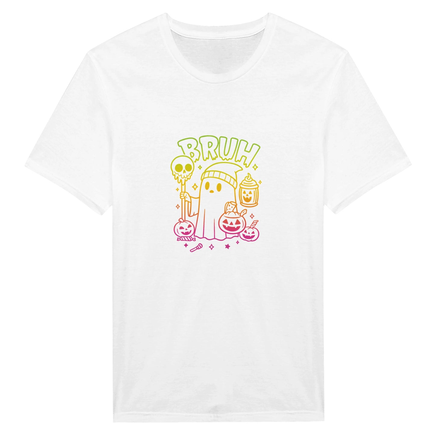 Bruh Halloween Ghost T-Shirt- Spooky Season Funny Meme Tee - F4 Custom Prints