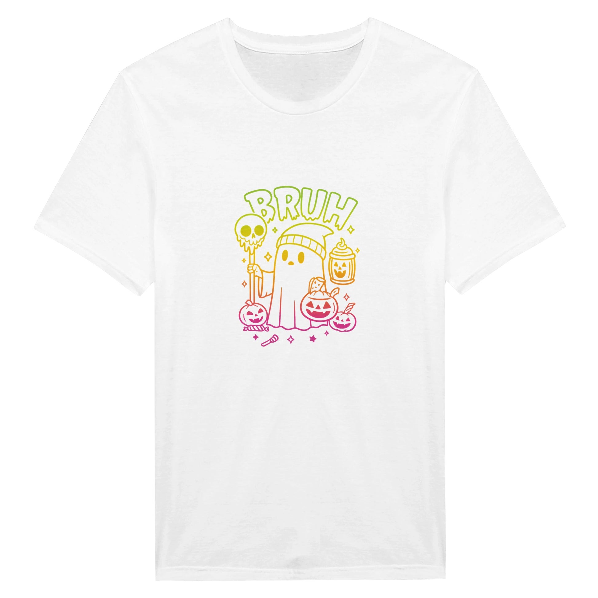 Bruh Halloween Ghost T-Shirt- Spooky Season Funny Meme Tee - F4 Custom Prints
