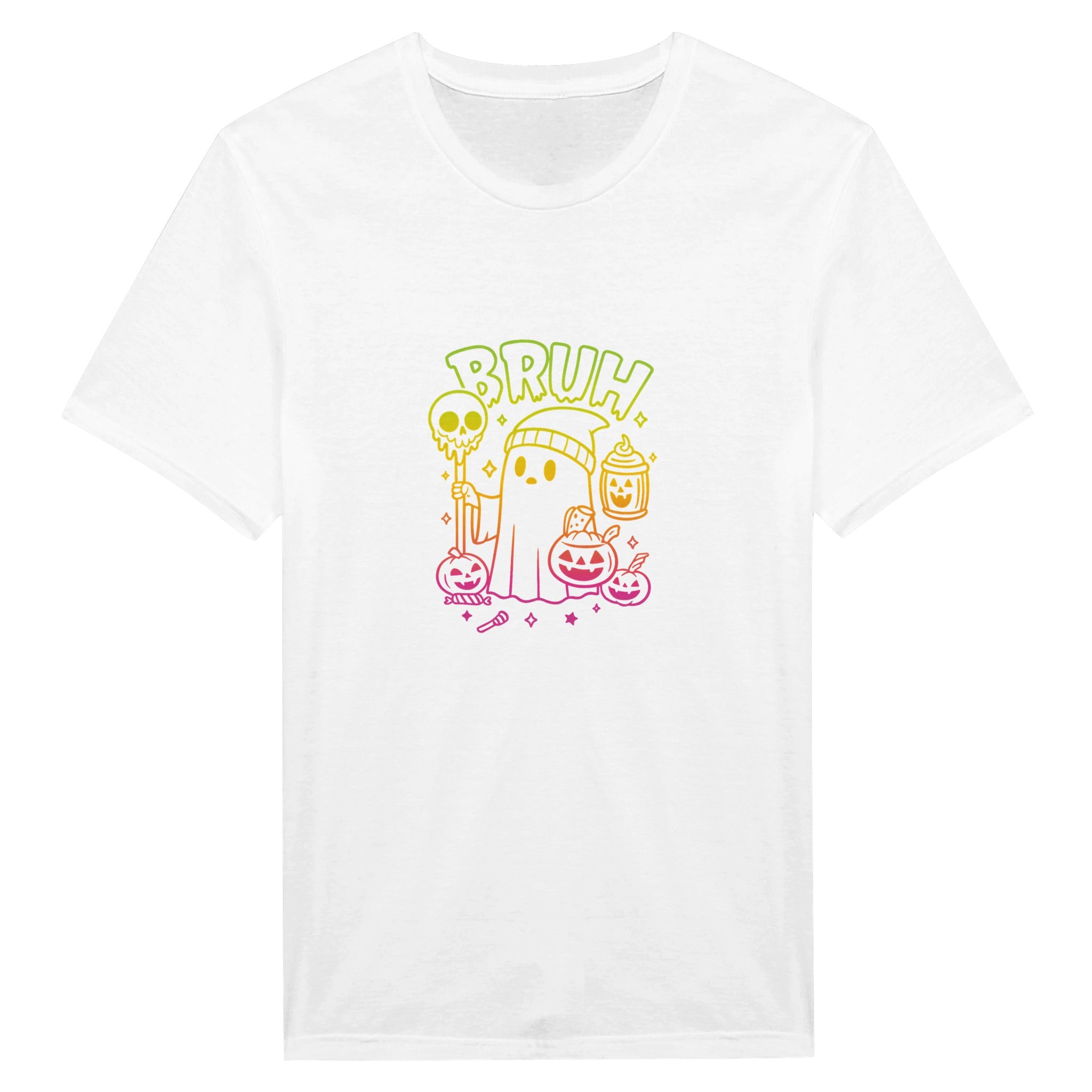 Bruh Halloween Ghost T-Shirt- Spooky Season Funny Meme Tee - F4 Custom Prints
