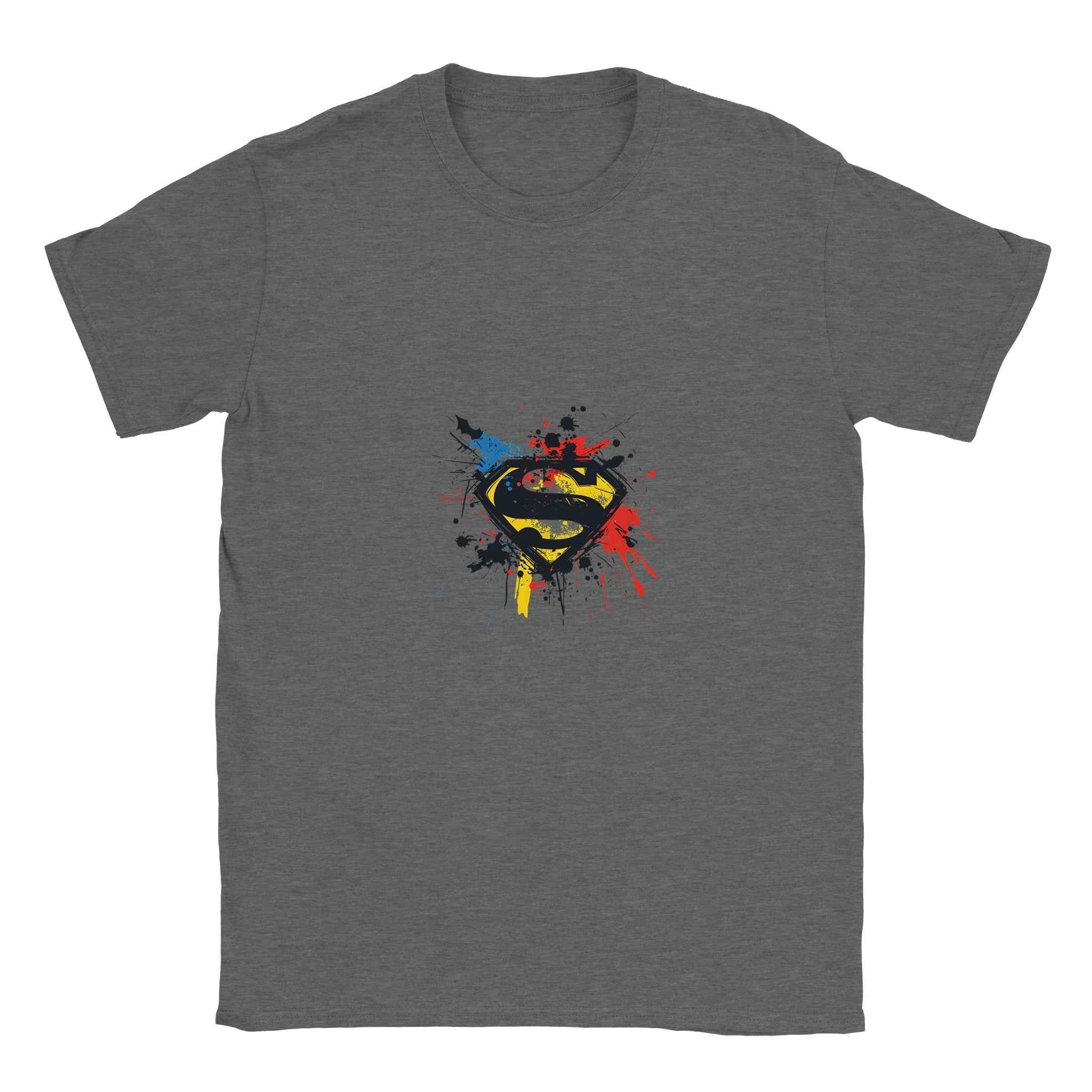 Superman Splatter Crest T-Shirt – Heroic Comic-Inspired Splatter Graphic Tee