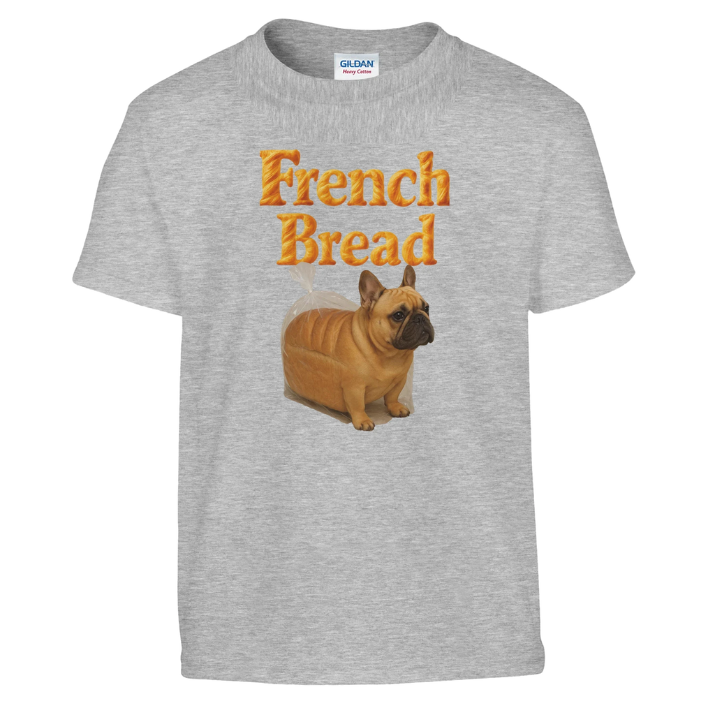 Kids Funny French Bread Bulldog T-Shirt