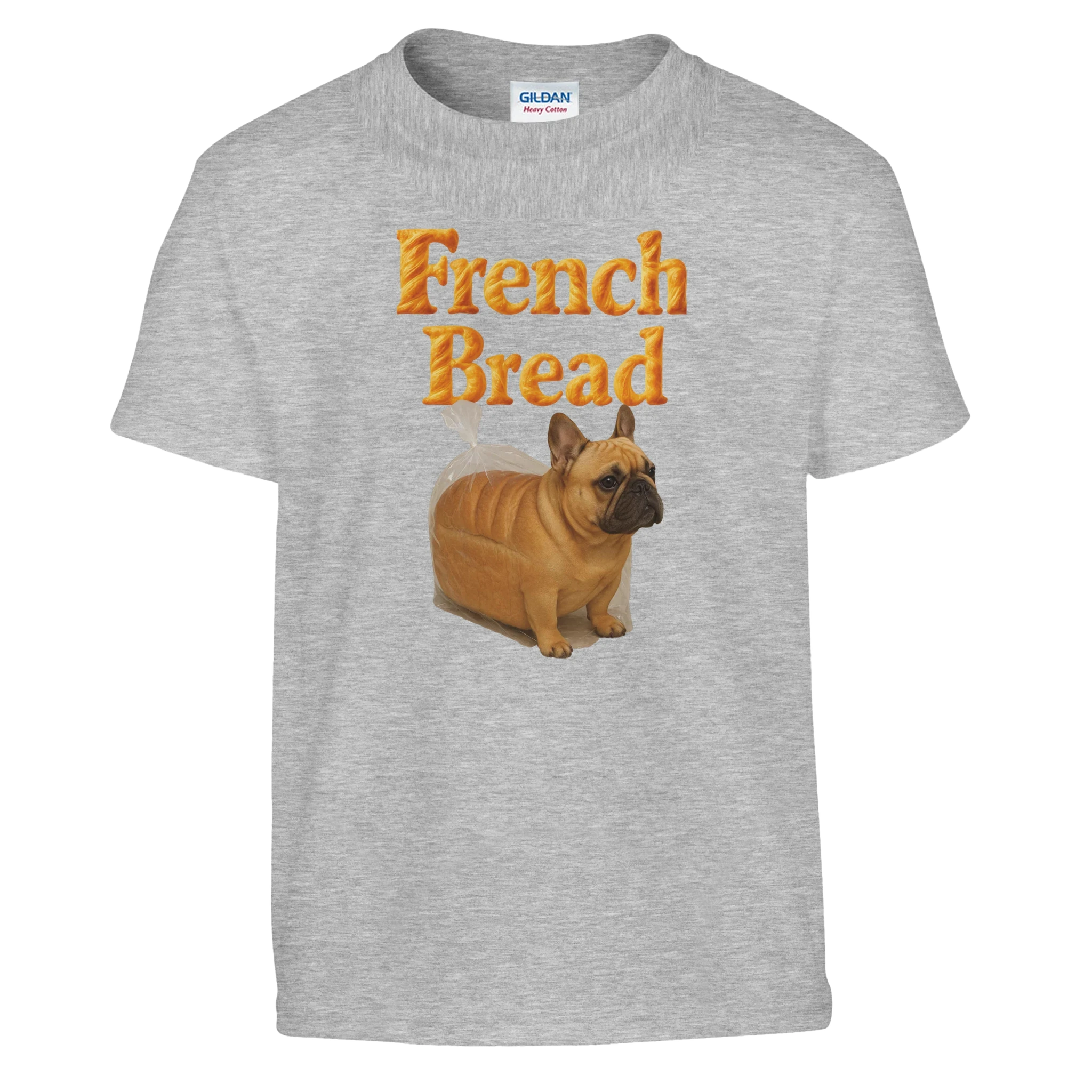 Kids Funny French Bread Bulldog T-Shirt