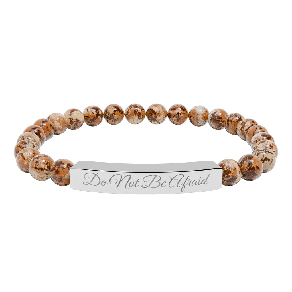 Personalized Engraved Natural Stone Bracelet -Custom Jewelry