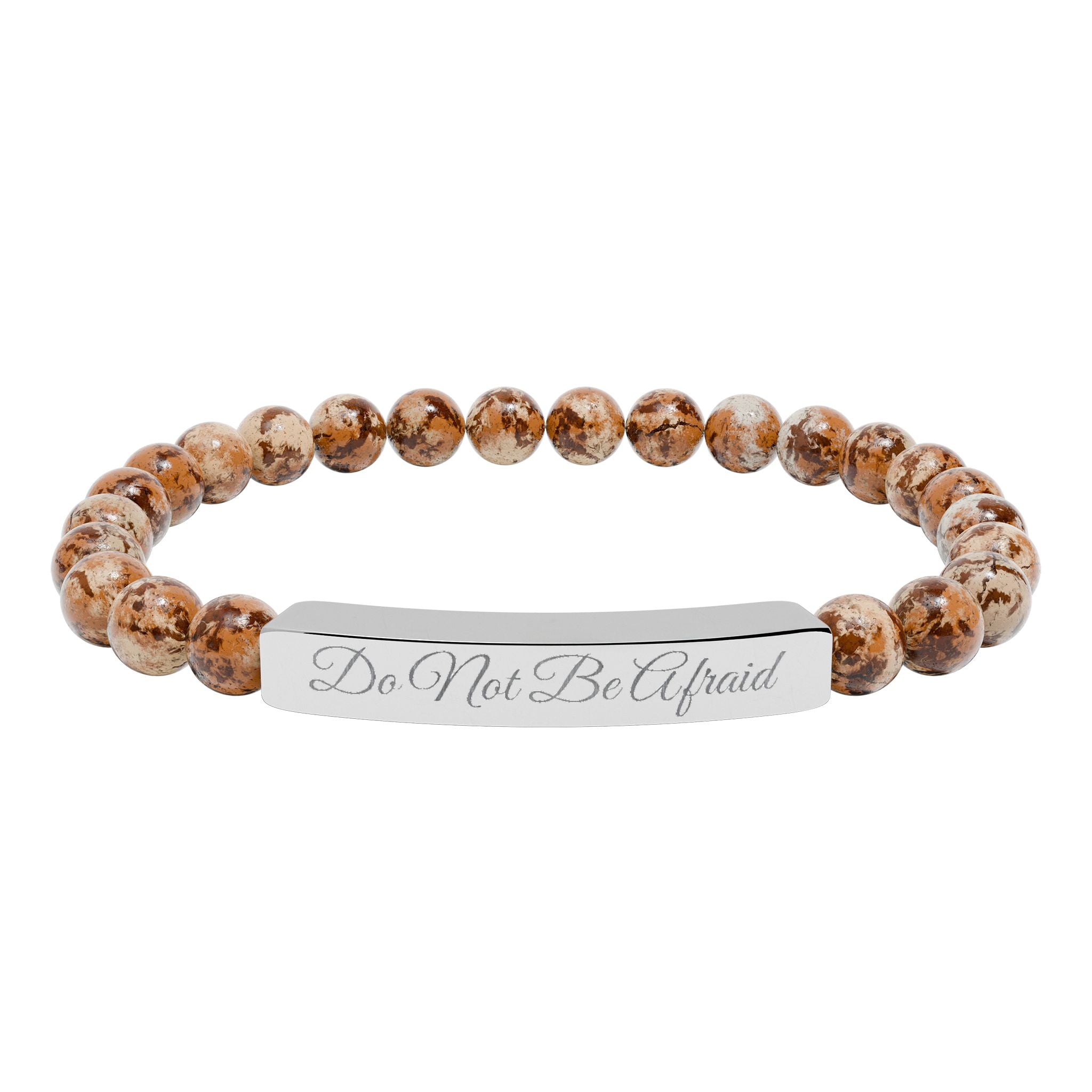 Personalized Engraved Natural Stone Bracelet -Custom Jewelry