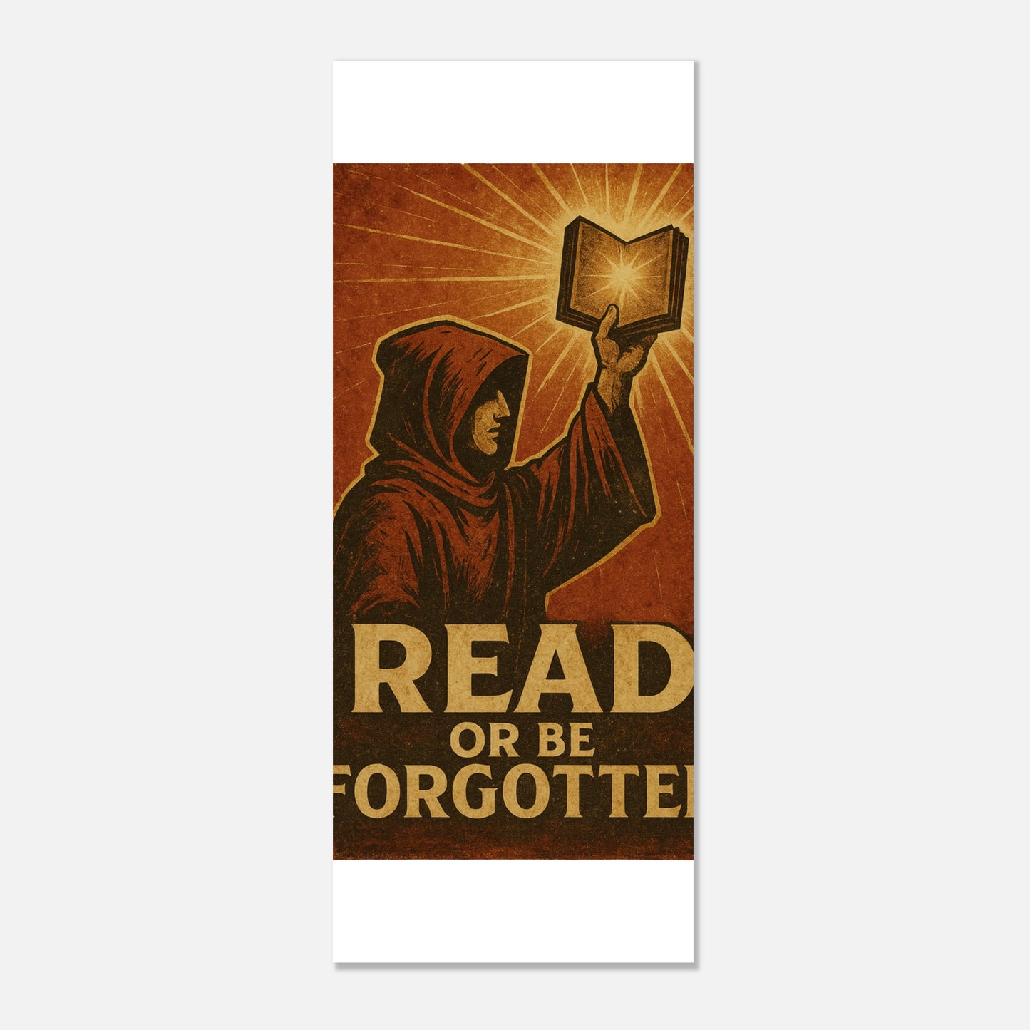 Retro Reader Art Poster – “Read or Be Forgotten” Literary Wall Print - F4 Custom Prints