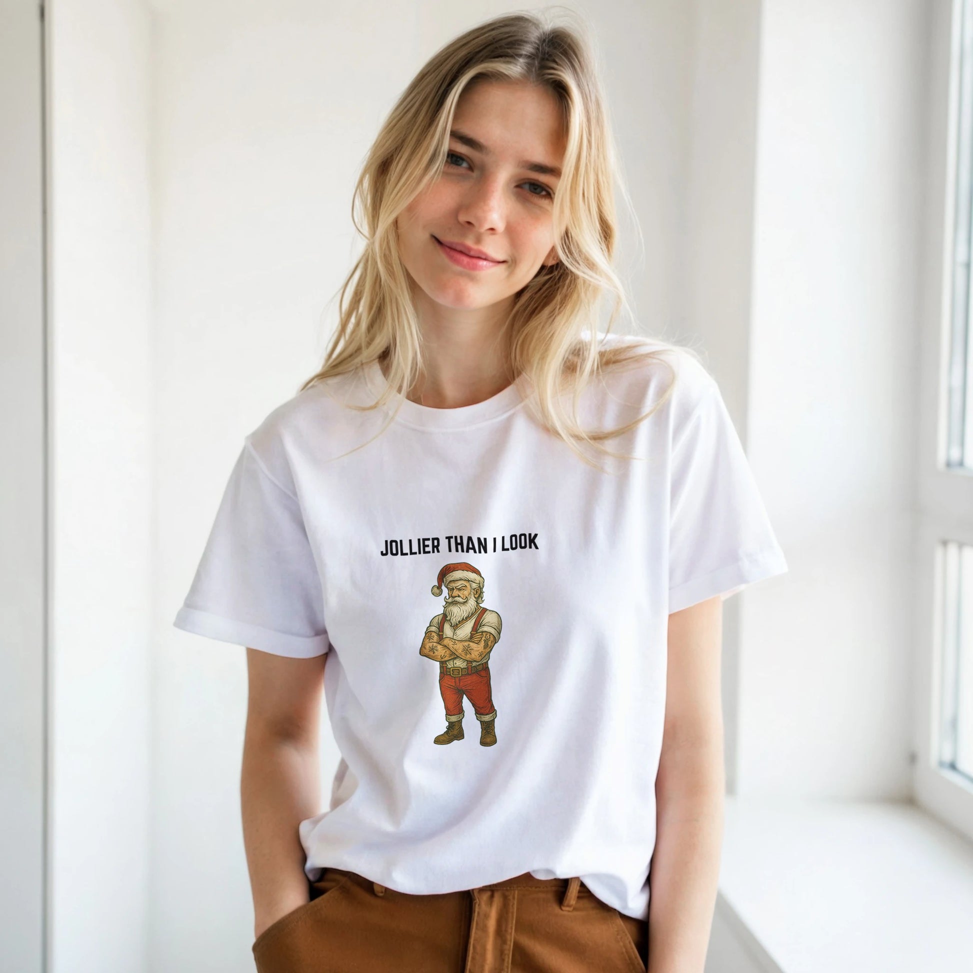 Tattooed Santa T-Shirt – Edgy Holiday Graphic Tee - F4 Custom Prints