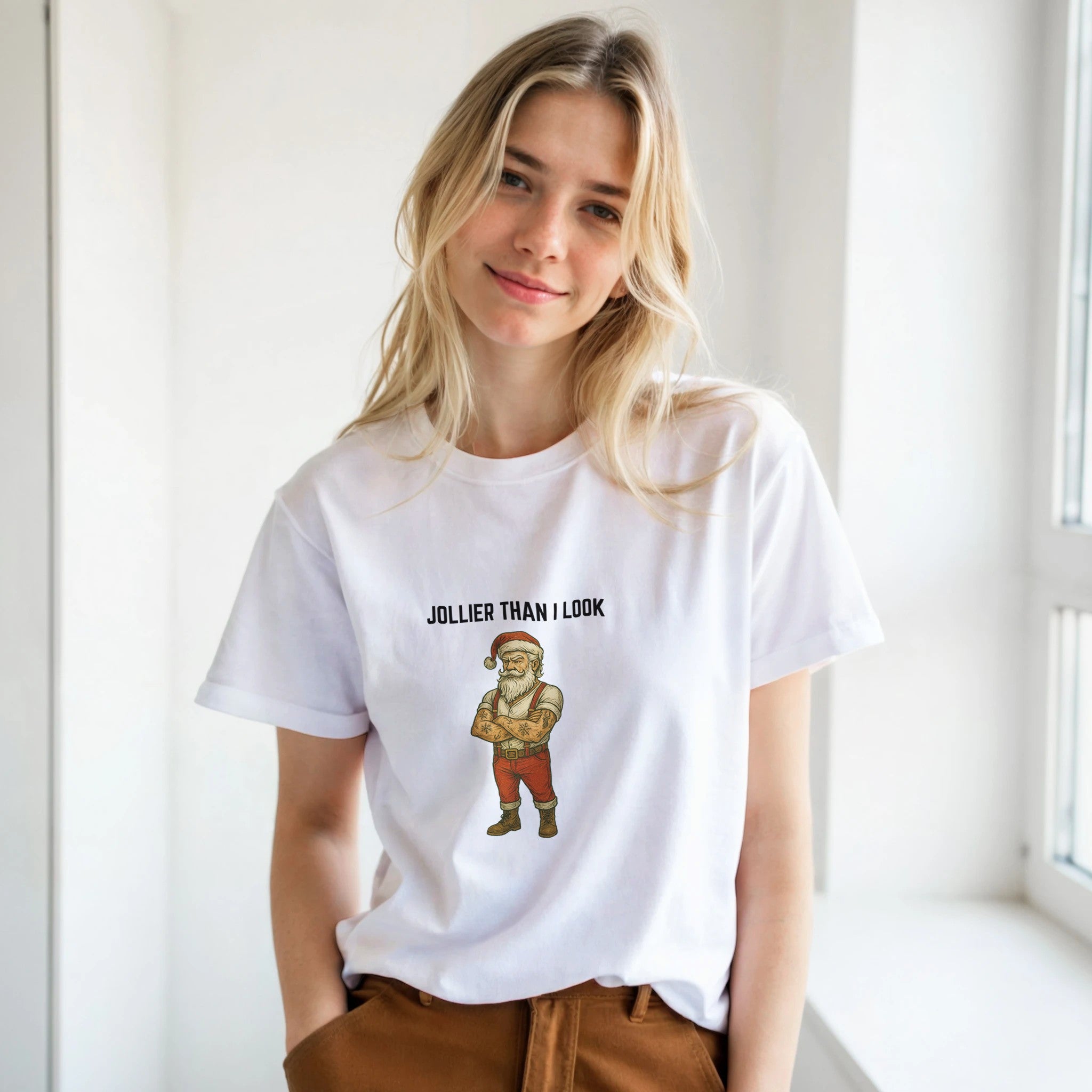 Tattooed Santa T-Shirt – Edgy Holiday Graphic Tee - F4 Custom Prints