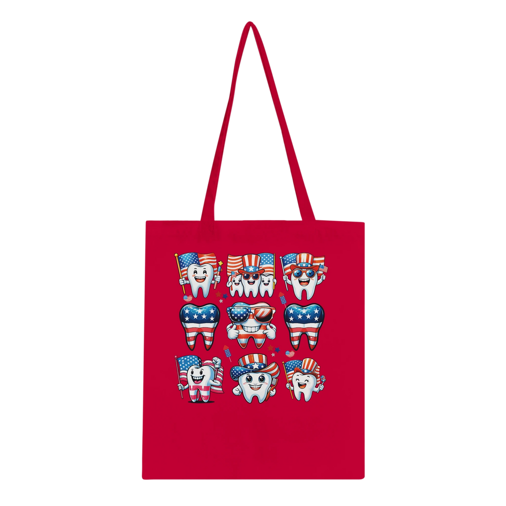 Personalized Dental 4th of July Tote Bag