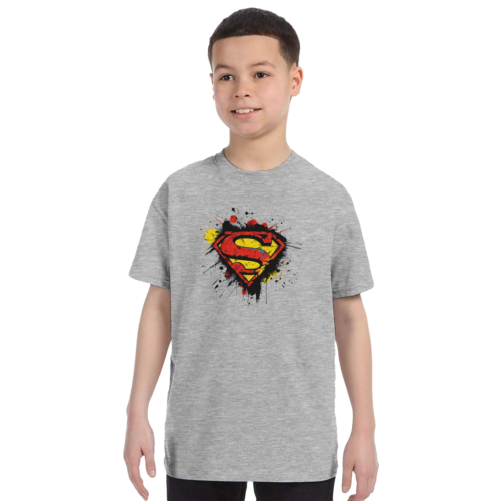 Kids Superman Splatter Shield T-Shirt
