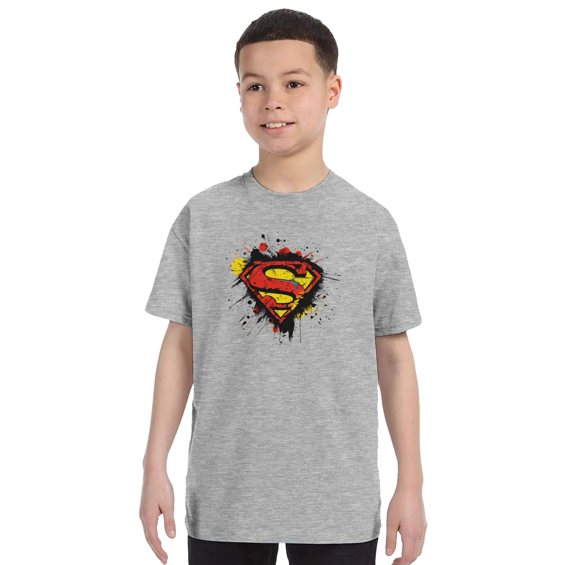 Kids Superman Splatter Shield T-Shirt