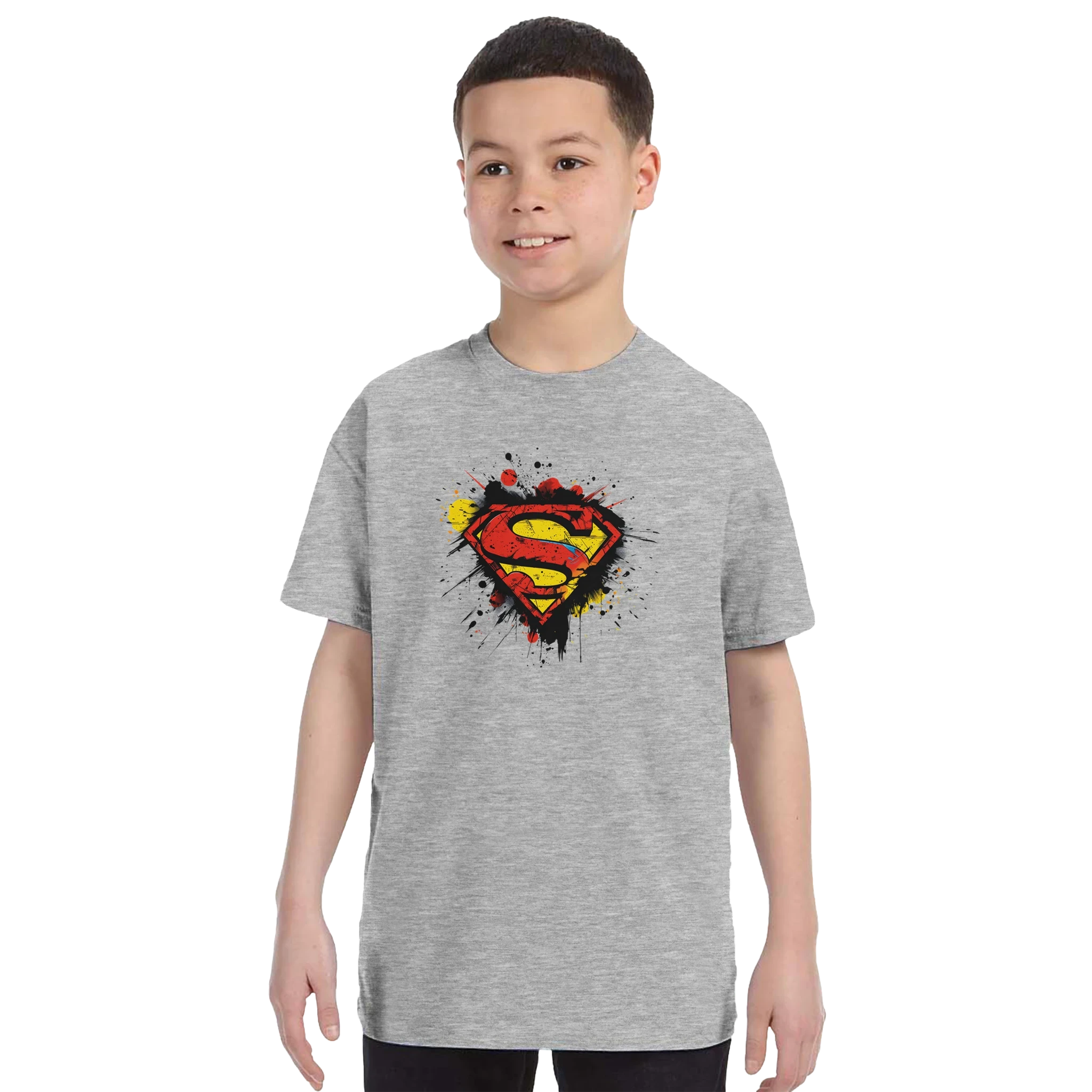 Kids Superman Splatter Shield T-Shirt