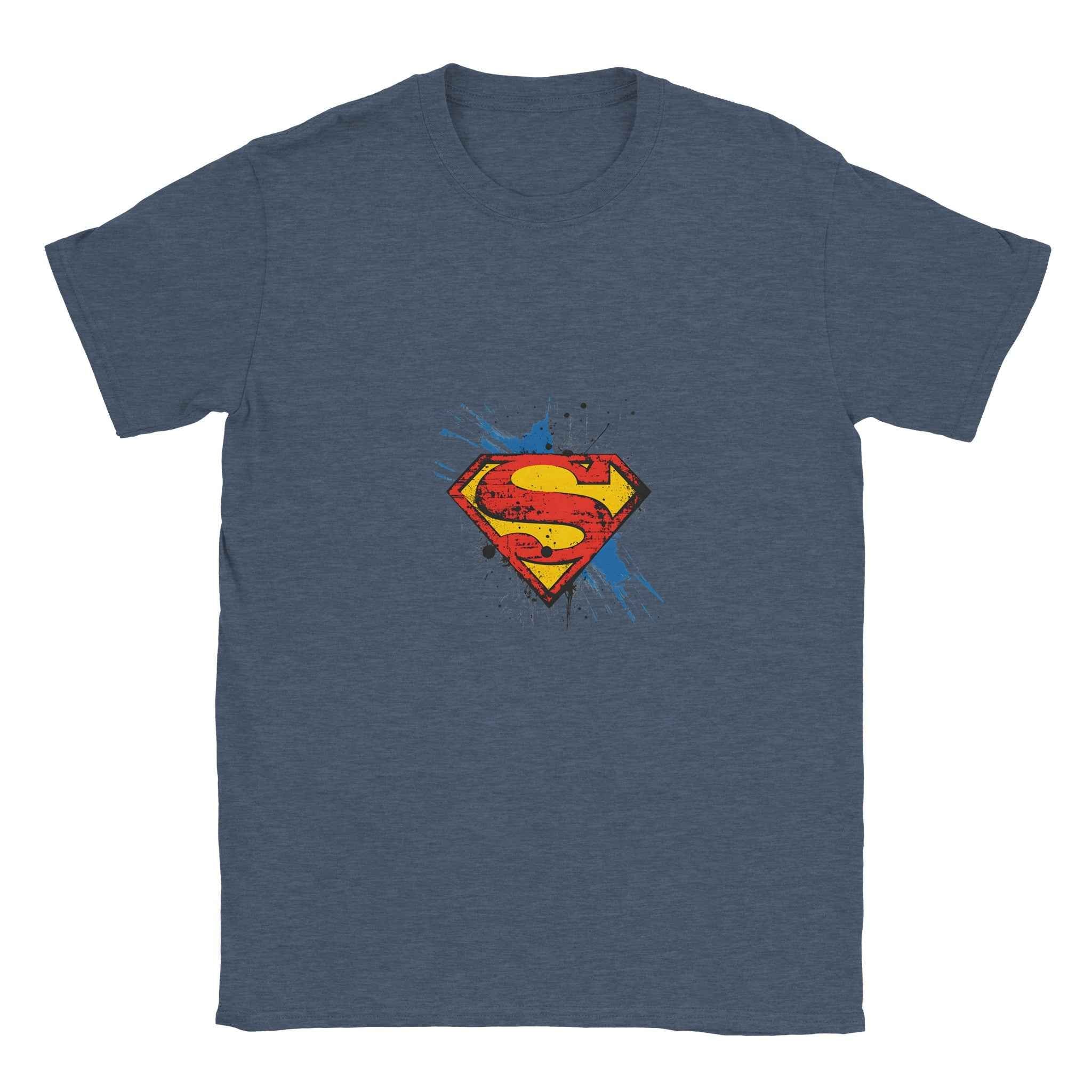 Distressed Superman Shield T-Shirt – Heroic Comic-Inspired Graphic Tee in Multiple Colors